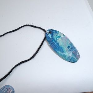 Ocean Blue Driftwood Necklace Pendant